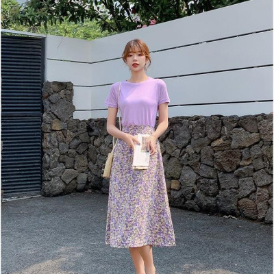 CHÂN VÁY HOA NHÍ TIGOON DỊU DÀNG - Hoa Tím - M