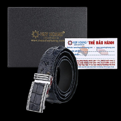 HC4810 - Dây nịt nam da cá sấu Huy Hoàng gai lưng 4P màu xanh đậm