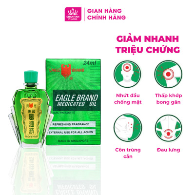 [Chính Hãng Singapore] Dầu Gió Xanh Con Ó Eagle Brand 24ml