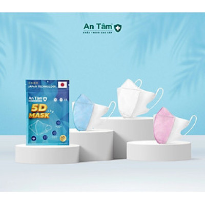 [100 Cái 5D] Thùng/Combo Khẩu Trang Y Tế Kháng Khuẩn 5D An Tâm -100 Cái/10 Túi.