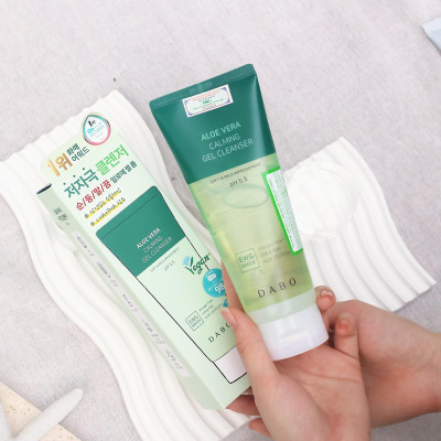 Gel rửa mặt Lô Hội DABO Aloe Vera Calming Gel Cleanser p.H 5.5 cấp ẩm sâu dành cho da nhạy cảm 150ml