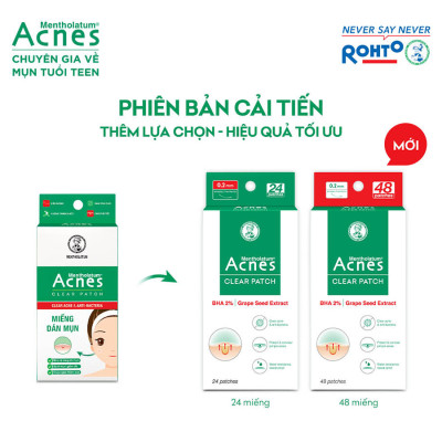 Miếng dán mụn giúp giảm mụn sưng viêm Acnes Clear Patch (48 Miếng)