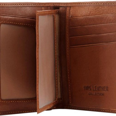 Ví Nam Kiểu Đứng Sọc Ngang Huy Hoàng HT2138 (12.5 x 10 cm) - Da Bò