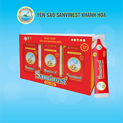 Hộp quà tặng Tinh chất Yến sào Khánh Hòa Sanvinest KHÔNG ĐƯỜNG 30 túi 25ml - 516QT30