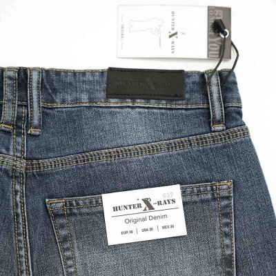 Quần Short Jeans Nam Cao Cấp HUNTER X-RAYS Form Slimfit Thun Nhẹ Xanh Căn Bản S39