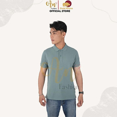 Áo Polo Nam Màu Xanh Đá Cao Cấp Với Chất Vải 100% Cotton - Gold Rhino