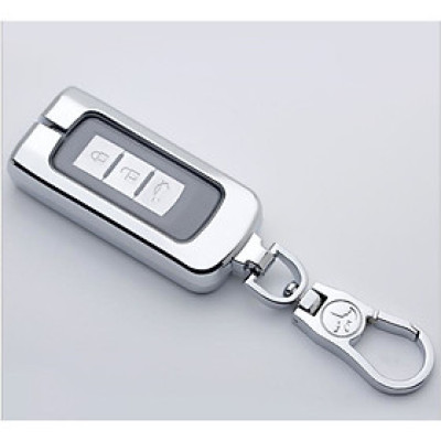 Ốp vỏ chìa khóa, bao da chìa khóa inox có lót bọc silicon cao cấp dành cho xe Mitsu Xpander M02 - màu bạc