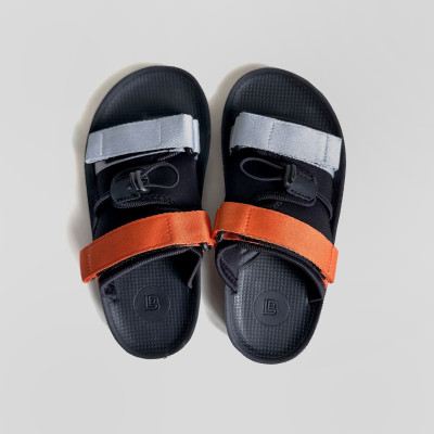 Dép Quai Ngang Nữ Cam Xám The Bily 01-BLD01W