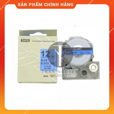 [Combo 5 cuộn] Nhãn in Tepra SC12BW (LC-4LBP) - Chữ đen nền dương 12mm x 8m - Hàng nhập khẩu