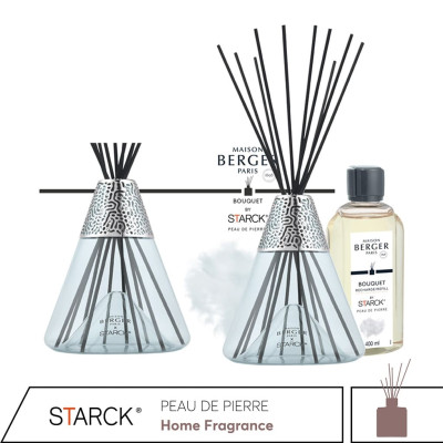 Maison Berger - Bộ lọ tinh dầu khuếch tán Peau de Pierre - 200ml - 2 món