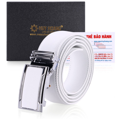 Thắt lưng nam Huy Hoàng da thật 3,5P màu da, đen, nâu, trắng HC4110-11-12-41 ( đầu khóa giao ngẫu nhiên)