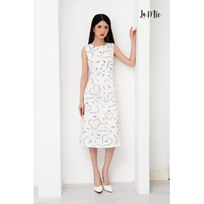 Đầm Kate Xô Sát Nách Cổ Tròn Dáng Suông Họa Tiết Maxivic, La Mộc - LM92104