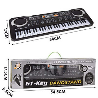 Đàn Piano 61 Phím, Kèm Mic Hát, Quà Tặng Cho Bé Vui Chơi Phát Triển Trí Tuệ