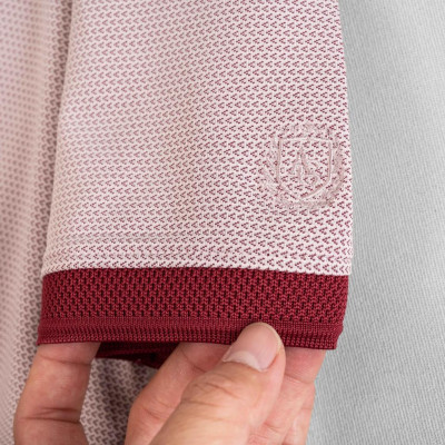 Áo polo, áo phông, áo thun cổ bẻ nam màu đỏ đô dệt kiểu V Aligro chất liệu cotton, không xù, không bám dính ALGPLO77