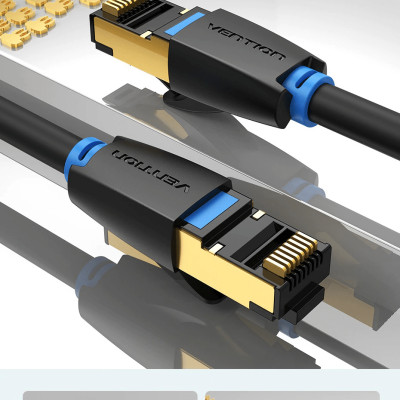Cáp mạng Lan Cat8 tốc độ siêu cao 40Gbps SSTP dài 0.5 - 5m 10m 15m Vention - Hàng chính hãng