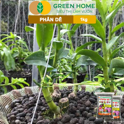 Phân Dê Trồng Lan Greenhome, Túi 1kg, Đã Qua Xử Lý, Không Mùi, Kích Rễ, Hoa Đậm Màu