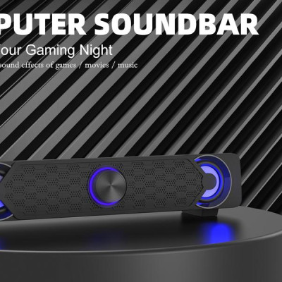 Loa máy tính Smalody YXSM9017 siêu trầm âm thanh nổi có dây USB với đèn LED màu xanh lam