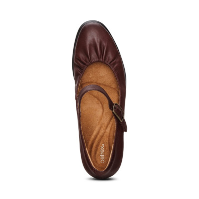 Giày cao gót sức khỏe nữ Aetrex Sara Burgundy - Giày bít gót cao 6p, đế đệm giảm đau chân