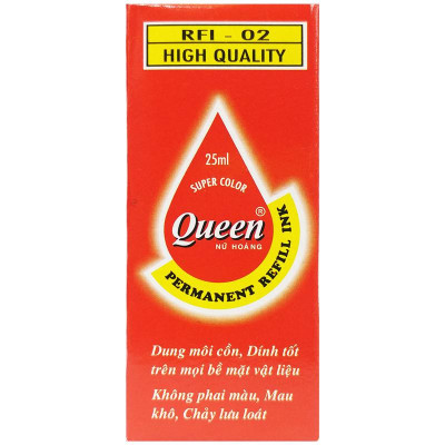 Mực Lông Dầu 25ml - Queen RFI-02 - Mực Đỏ