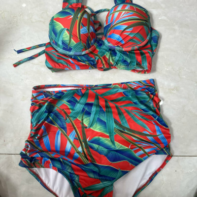 Bikini 2 Mảnh Cạp Cao Họa Tiết