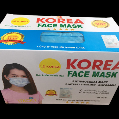 KHẨU TRANG Y TẾ KOREA, 04 LỚP (1 HỘP/50 CHIẾC/5 TÚI NILON)