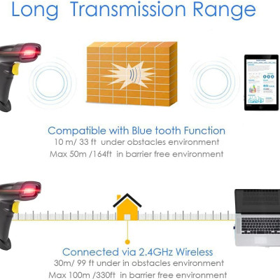 Máy quét mã vạch Bluetooth – Máy đọc mã vạch không dây- Optori L46X ( Hàng chính hãng)