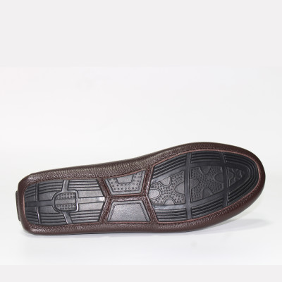 Giày MICHILUX Da Bò Thật Chính Hãng Classic Moccasin CSMS0 Màu Nâu Sẫm