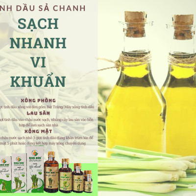 Tinh dầu Sả Chanh nguyên chất Hoa Nén 3ml - Đuổi muỗi, khử mùi, giải cảm