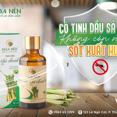 Tinh dầu Sả Chanh nguyên chất Hoa Nén 3ml - Đuổi muỗi, khử mùi, giải cảm