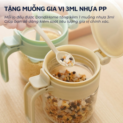 Lọ đựng gia vị, hũ đựng gia vị thủy tinh và nhựa PP DandiHome sang trọng, bền, đẹp, tiện lợi