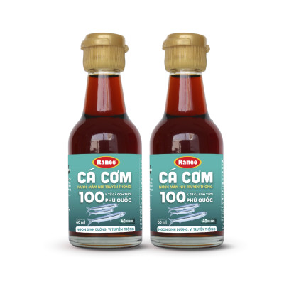 Combo 2 Nước mắm dinh dưỡng Ranee cá cơm vị truyền thống 40 độ đạm chai 60ml ( 2 chai x 60ml)