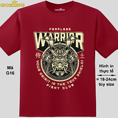 WARRIOR, mã G16. Áo thun nam nữ cá tính, form unisex. Áo phông GOKING hàng hiệu, công nghệ in Nhật Bản sắc nét. Quà tặng cao cấp cho gia đình, cặp đôi, doanh nghiệp.