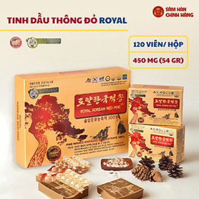 Tinh dầu thông đỏ Hoàng Gia Hàn Quốc hộp 120 viên - Royal Korean Red Pine