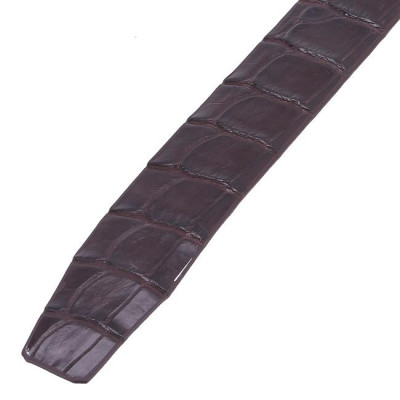 HP4836 - Dây nịt nam da cá sấu Huy Hoàng gai đuôi 4P đầu kim màu nâu đất