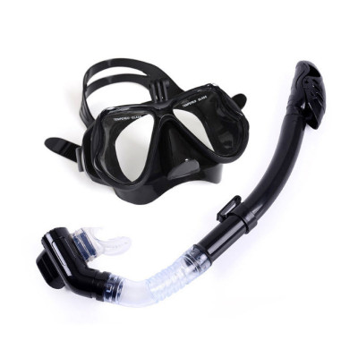 Mặt Nạ Lặn Kính Cường Lực YESURE chất liệu Polycarbonate chống hơi nước, dây đeo và phần viền silicon tạo cảm giác thoải mái khi đeo , chống tia UV có chân gắn Gopro - Kèm ống thở van 1 chiều cao cấp