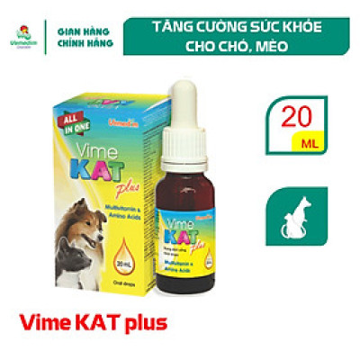 Vimekat plus - Tăng cường sức khỏe chó, mèo, vẹt, chim kiểng, Chai 20ml, Sản phẩm Vemedim