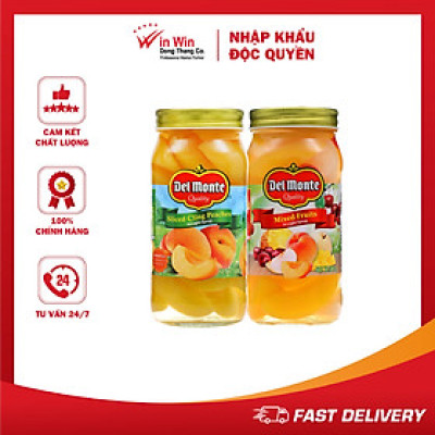 Combo 1 Đào Cắt Lát Ngâm Đường Del Monte 680g + 1 Trái Cây Hỗn Hợp Ngâm Đường Del Monte 680g (Thương Hiệu Mỹ)