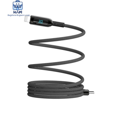 Cáp sạc hàng chính hãng WiWU Mag Q 100W Wi-C041: Bọc dù từ tính, hiển thị công suất, sạc nhanh laptop, điện thoại