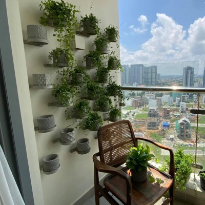 Chậu trồng sen đá , xương rồng, bonsai cây cảnh bằng xi măng Model Origami hình trụ tròn 11x8.5cm- Cement pots handmade Vintage / gift