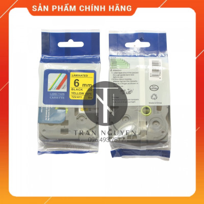 [Combo 3 hộp] Nhãn In đa lớp Tz2-611 - Đen nền vàng 6mm x 8m - Hàng nhập khẩu