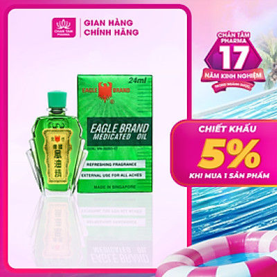 [Chính Hãng Singapore] Dầu Gió Xanh Con Ó Eagle Brand 24ml