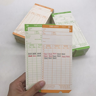 2 Xấp thẻ giấy để chấm công ( dùng cho các dòng Máy chấm công thẻ giấy) - Hàng nhập khẩu