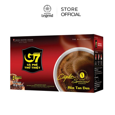 Cà Phê Hòa Tan G7 Trung Nguyên – G7 Đen – Hộp 15 Gói – Cà Phê Đen Thuần, Không Đường, Vị Mạnh