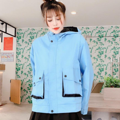 Áo khoác nữ Áo khoát nữ kaki chống nắng Túi Hộp Nắp Xéo xinh xinh xinh xinh-A159