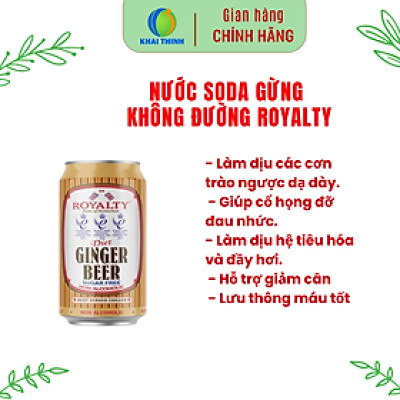 Nước gừng Không Đường Ăn Kiêng Giảm Cân Giữ Ấm Cơ Thể Diet Royalty Nhập Khẩu Anh Quốc - 330ml