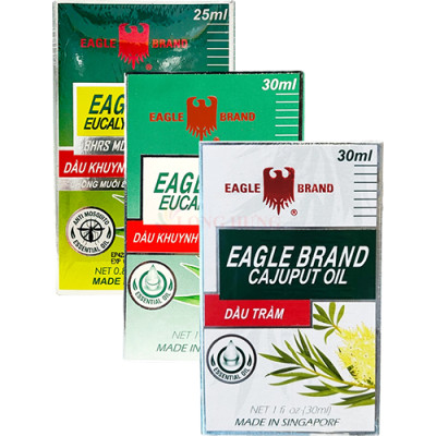 Combo dầu Eagle Brand Eucalyptus Oil Plus+ (25ml) + Eucalyptus Oil (30ml) + Eucalyptus Cajuput Oil (30ml) - Hàng chính hãng