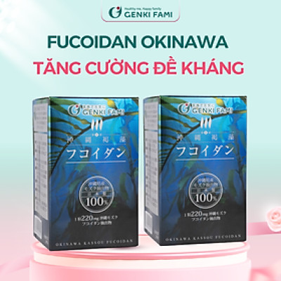 Combo Viên Uống Fucoidan Okinawa Tăng Cường Đề Kháng, Miễn Dịch, Hỗ Trợ Ngăn Ngừa Ung Bướu Hộp 150 Viên, Genki Fami Nhật Bản