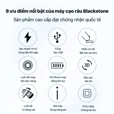 Máy cạo râu Enchen BlackStone 3 Electric Shaver 3D pin sạc siêu bền tiện lợi chính hãng