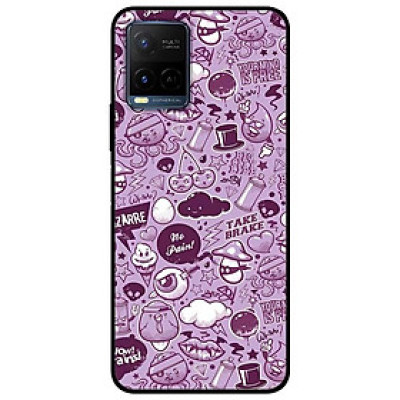 Ốp lưng dành cho Vivo Y21 - Vivo Y21s mẫu Hoạ Tiết Nâu Tím