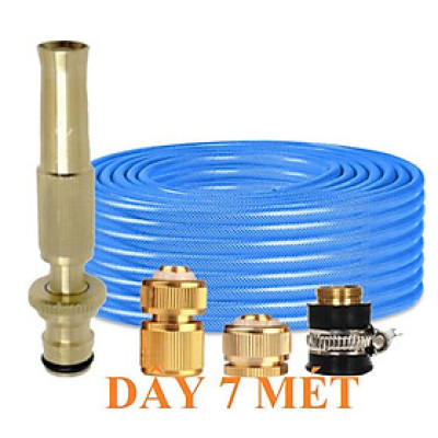  Bộ dây vòi xịt nước rửa xe, tưới cây . tăng áp 3 lần, loại 7m, 10m 206587đầu đồng,cút đồng, + tặng túi đựng bút
